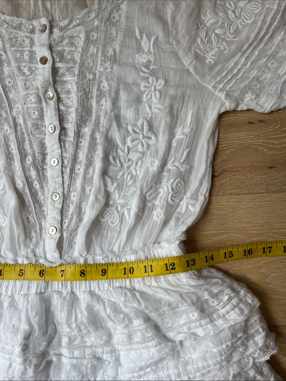 LoveShackFancy White Embroidered Ruffle Dress - Picture 8 of 16